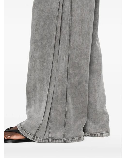 Patrizia Pepe Gray Washed Pleated Trousers