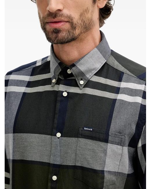 Barbour Gray Dunoon Checked Pocket Shirt for men