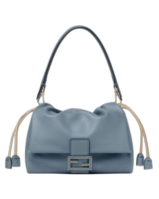 Fendi Blue Mamma Baguette Drawstring Shoulder Bag