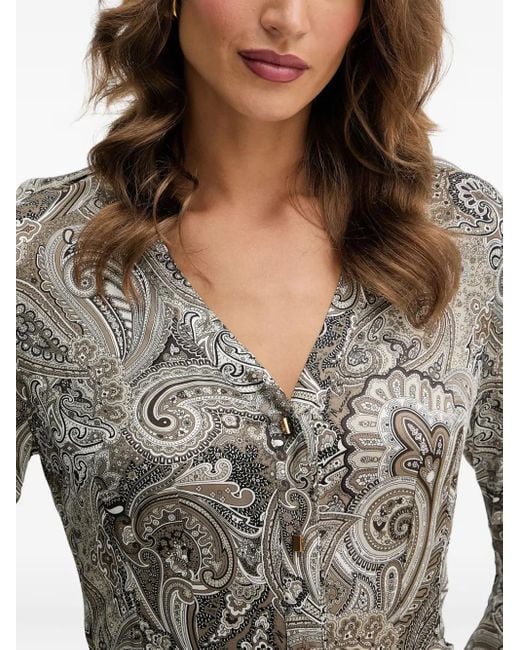 Marciano Maxi-Jurk Met Paisley-Print En Knopen in het Gray