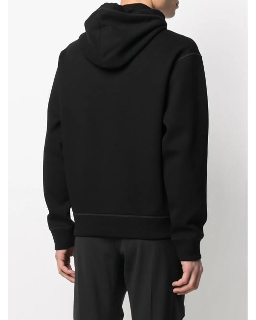 DSquared² Black Zipped Side Slogan Print Hoodie for men