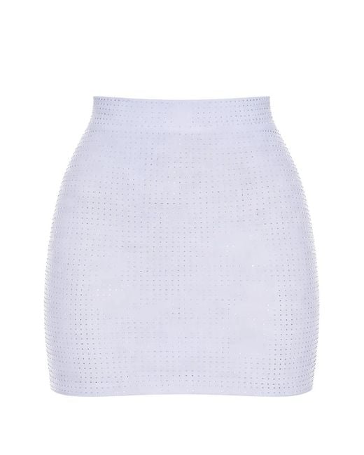 Alex Perry White Embellished Mini Skirt