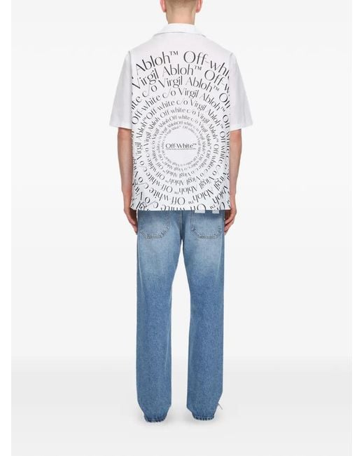 Off-White c/o Virgil Abloh White Circle Off Popl Bowl Cotton Shirt for men
