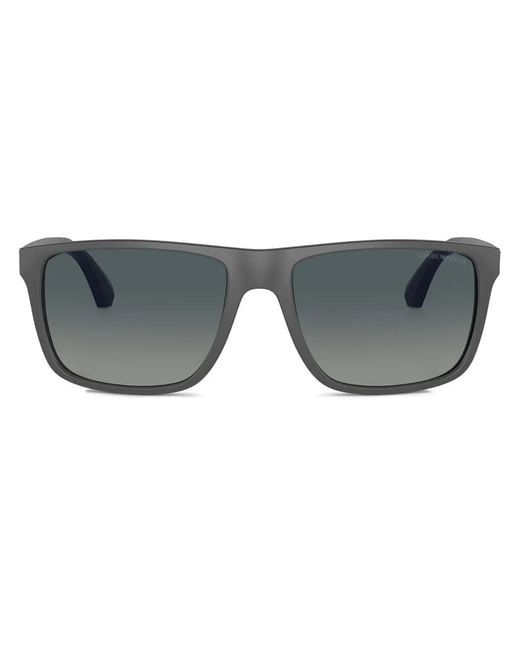 Emporio Armani メンズ グレー ロゴプレート サングラス