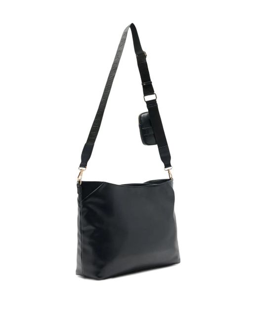 Liu Jo Black Medium Logo-Plaque Adjustable-Strap Shoulder Bag