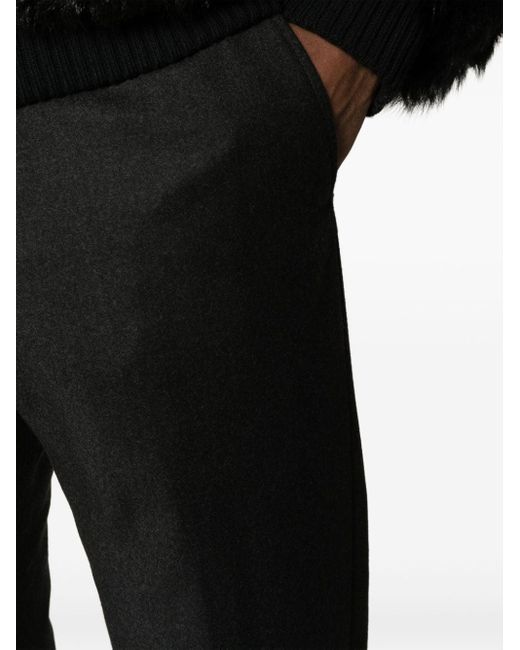 Pantalon en laine à coupe fuselée AMI pour homme en coloris Black