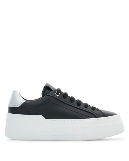 Ferragamo Blue Logo-Patch Leather Sneakers