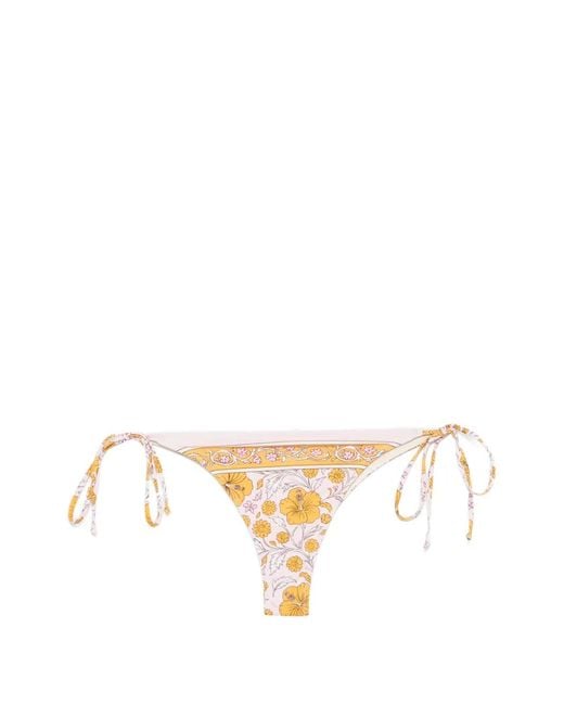 Mc2 Saint Barth Metallic Marielle Floral-Print Side-Tie Bikini Bottoms