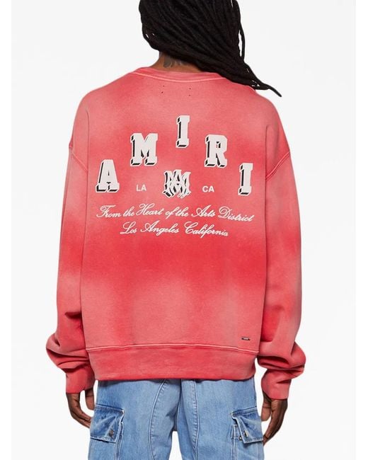 Amiri Pink Vintage Collegiate Cotton Sweatshirt for men
