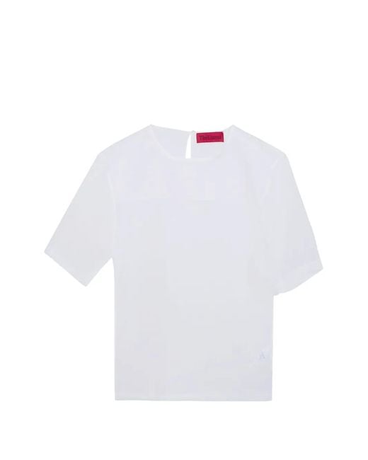 Thelatest White Blouse À Manches Courtes