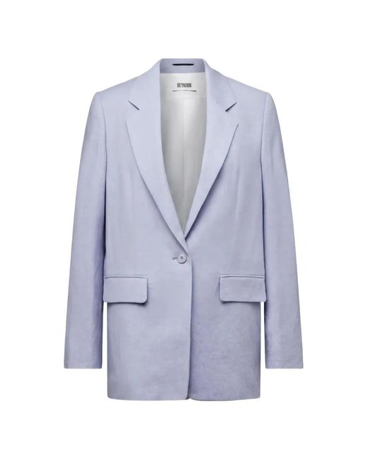 Drykorn Blue Single-Breasted Notched-Lapel Blazer
