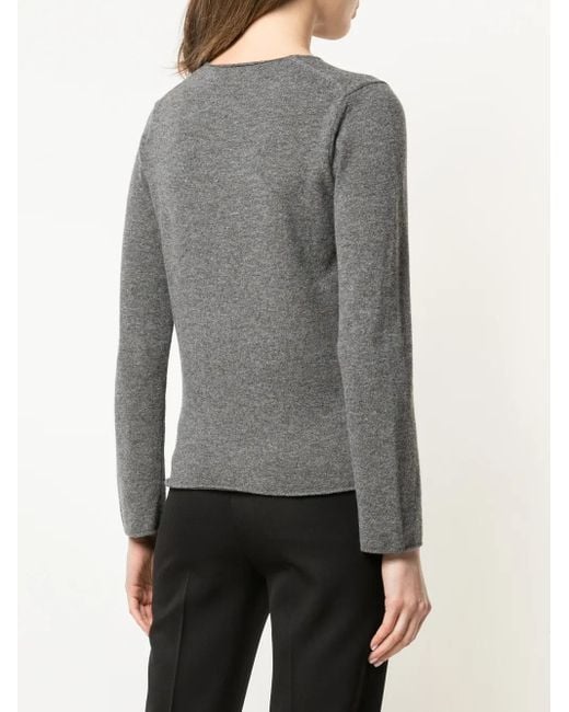COMME DES GARÇONS PLAY Gray Comme Des Garçons Play Heart Patch Sweater