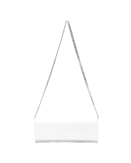 Castagna White Chain-Strap Clutch Bag