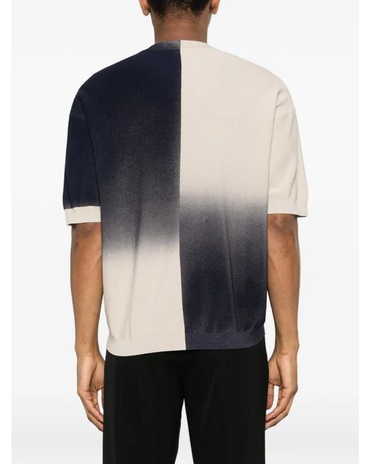 Emporio Armani Blue Colourblock Short-Sleeve T-Shirt for men