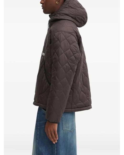 No Problemo Gray Quilted Hooded Jacket for men