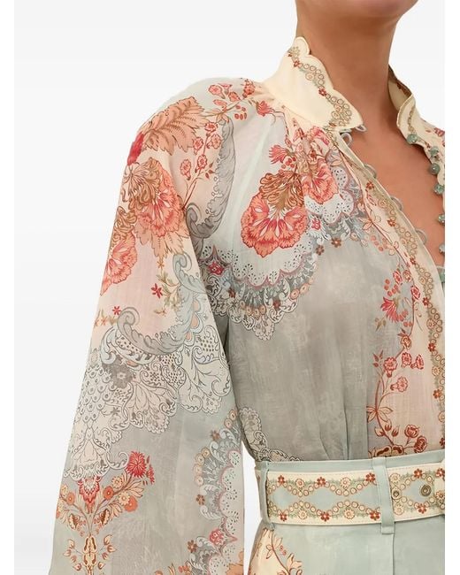 Zimmermann Daylight Blouse Met Pofmouwen in het White
