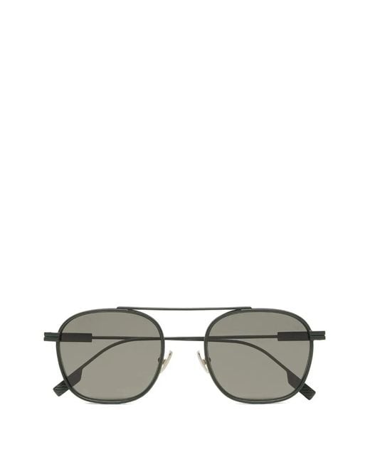 Zegna Gray Square-Frame Sunglasses for men