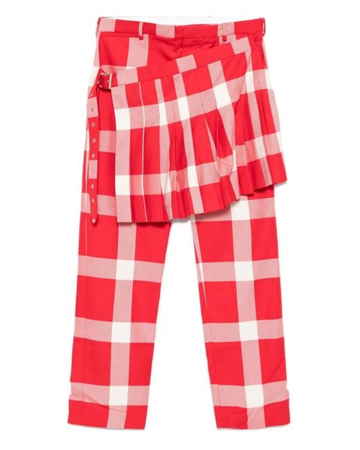 Charles Jeffrey チェック パンツ Red