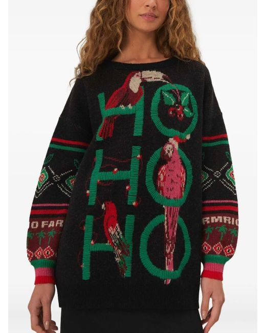 Farm Rio Black Hohoho Sweater