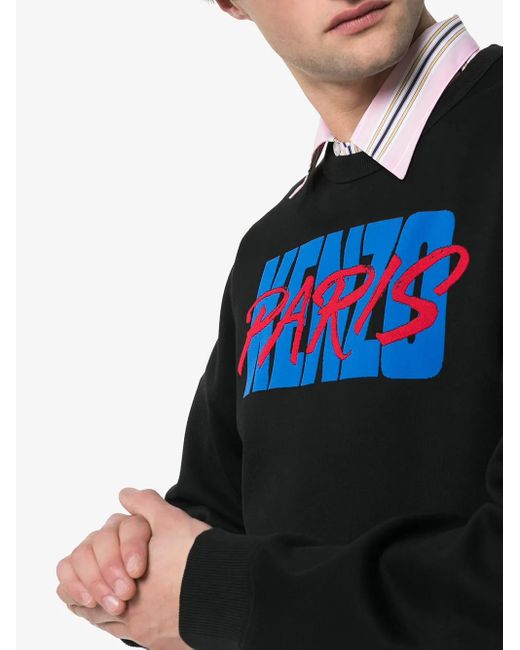 KENZO Black Akira Logo Print Sweatshirt for men