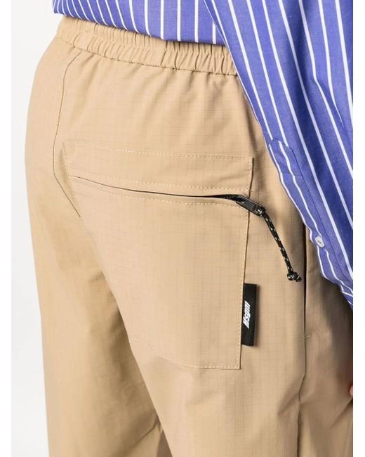 MSGM Natural Logo-Print Elasticated Waist Trousers for men