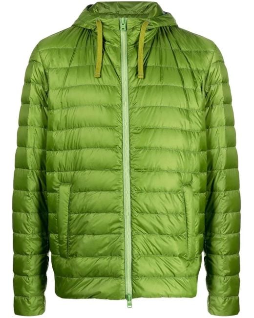 Herno Green Globe Hooded Padded Jacket for men