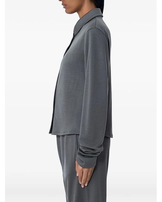 Rier Gray Button-Down Long-Sleeved Shirt