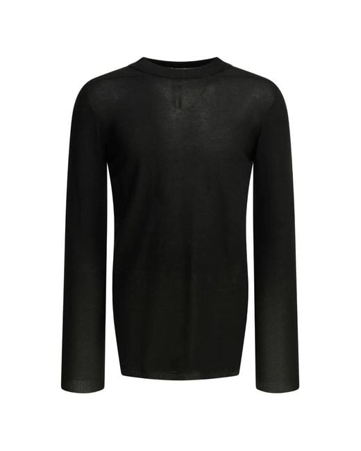 Rick Owens Black Long-Sleeves Sweater for men