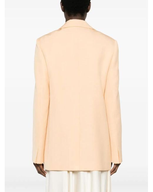 Jil Sander Natural Blazer À Simple Boutonnage