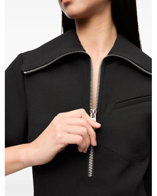 Ganni Black Zip-Up Minidress