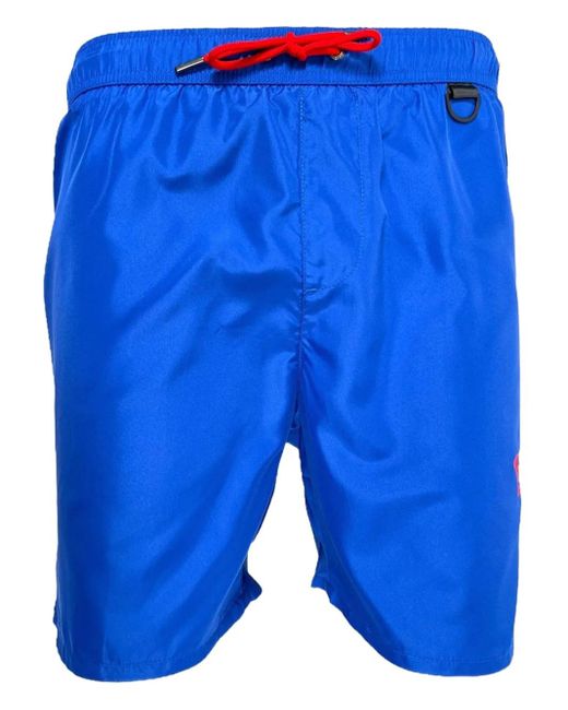 Iceberg Blue Logo-Patch Swim Shorts for men