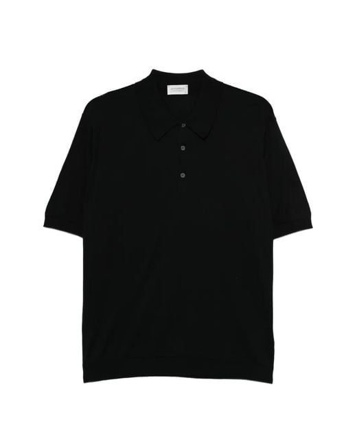 John Smedley メンズ ブラック Isis ポロシャツ 【公式通販】