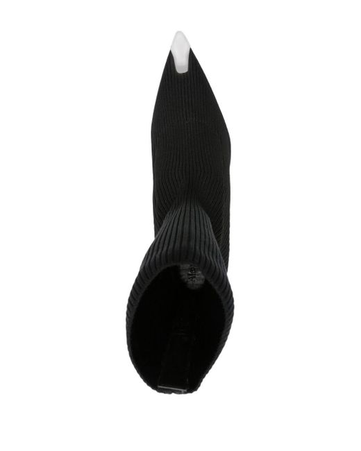 Alexander McQueen Black Slash Knit 90mm Ankle Boots