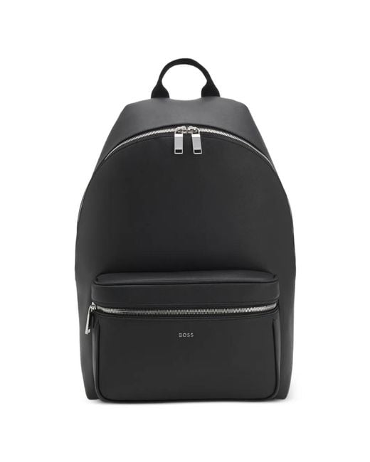 Boss Black Logo-Plaque Backpack for men