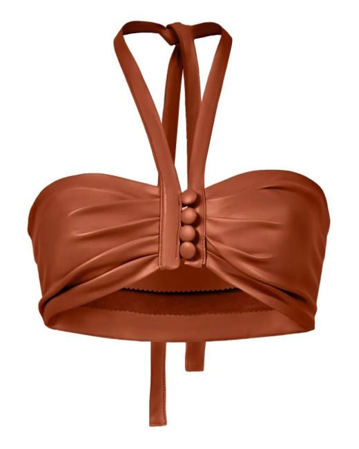 Top Con Scollo All'Americana di Lika in Brown