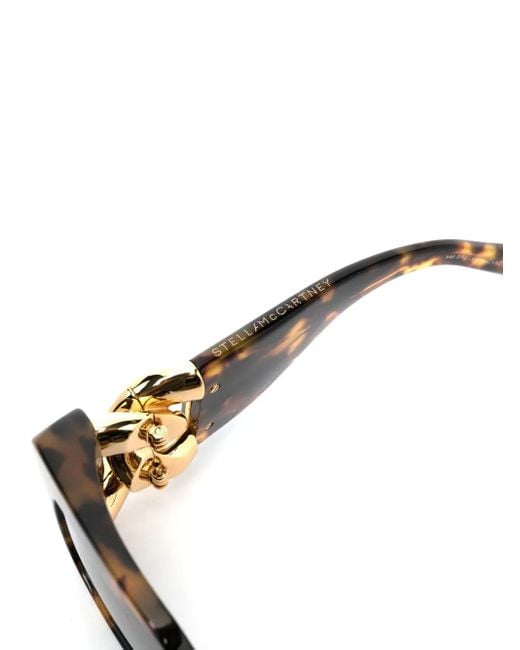 Stella McCartney Black Chain-Link Square-Frame Sunglasses