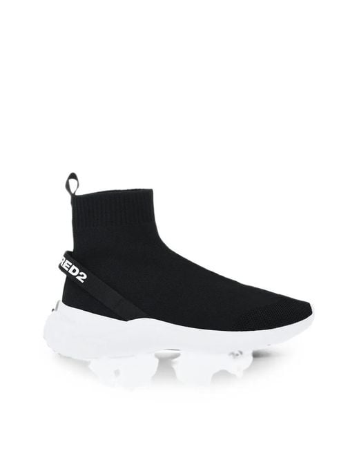 DSquared² Black Fly Logo-Detail Sneakers for men