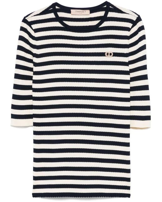 Twinset ストライプ Tシャツ Blue