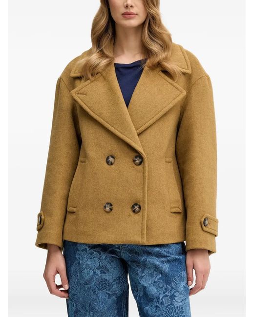 Chaqueta Con Cuello En V Sisley de color Natural