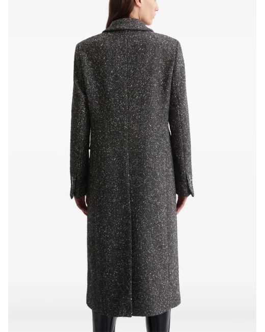 Marc O' Polo Black Double-Breasted Textured Coat