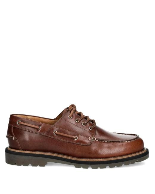 Vagabond Brown Jay Leather Lace-Up Shoes for men