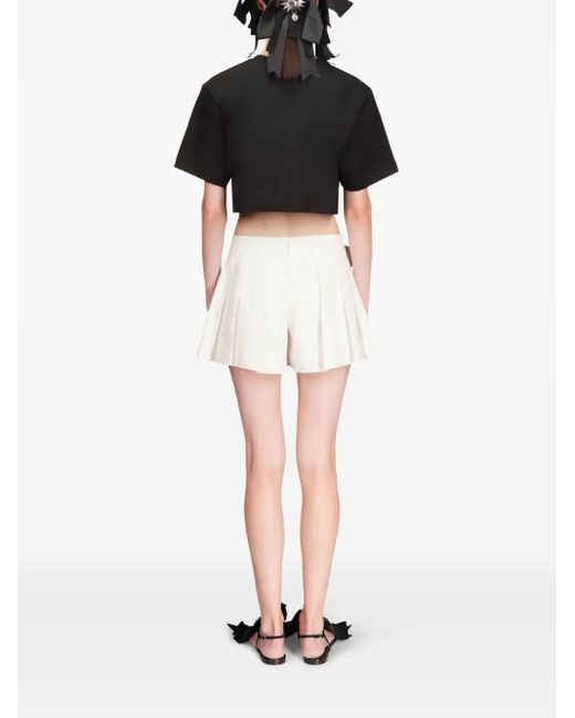 Area Black Crystal-Embellished Cropped T-Shirt