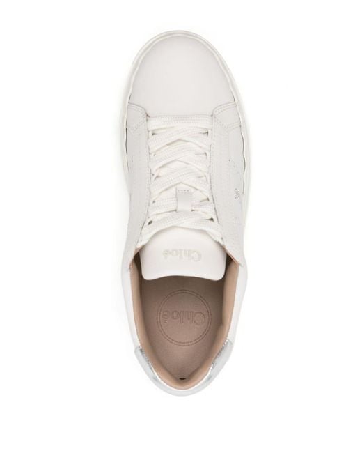 Chloé Lauren Leren Sneakers in het White
