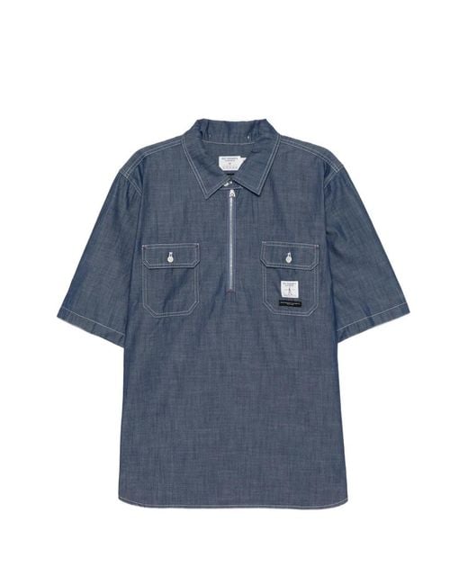 Engineered Garments Blue X Roy Roger's Workwear Chambray Spinnaker Polo Shirt for men