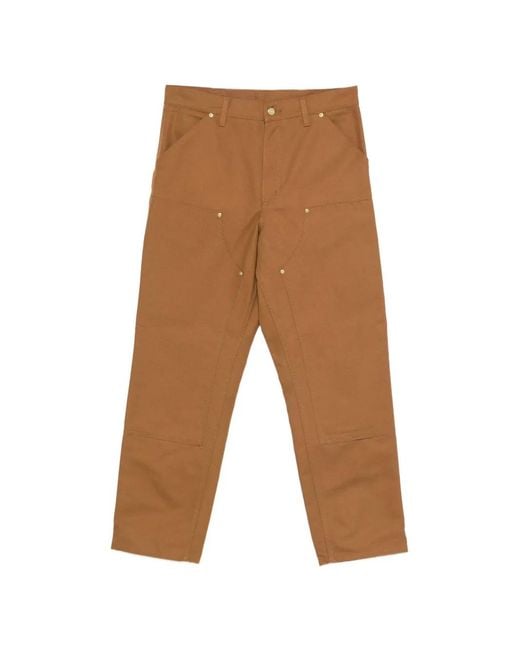 Carhartt White Logo-Patch Trousers for men