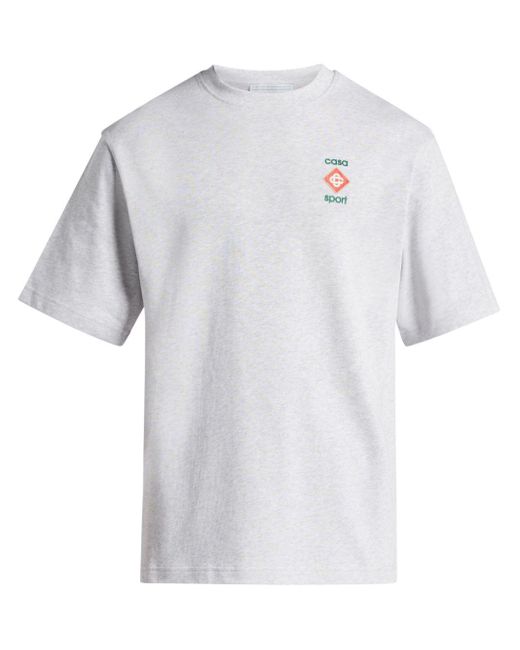 Casablancabrand T-shirt Met Logoprint Van Biologisch Katoen in het White voor heren