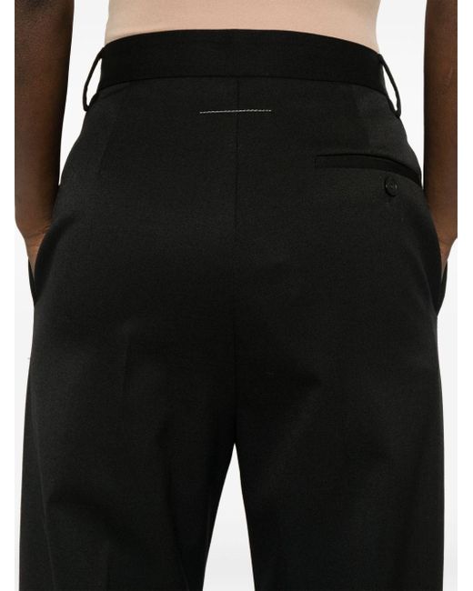 Pantalon court à coupe droite MM6 by Maison Martin Margiela en coloris Black