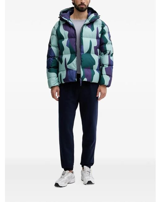 EA7 Blue Camouflage Hooded Jacket for men