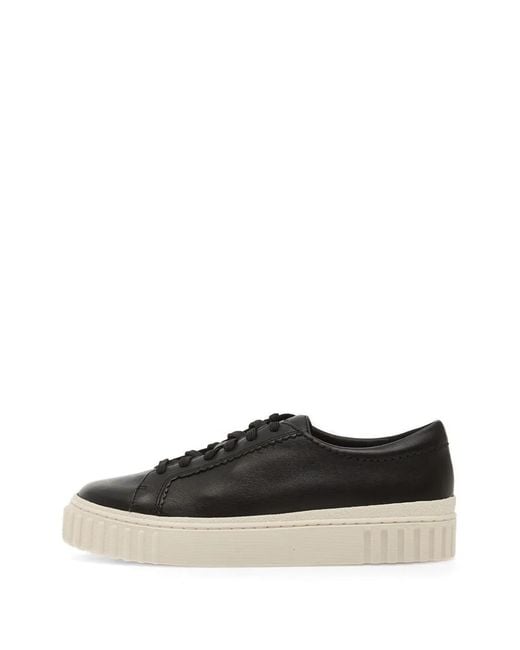 Clarks White Mayhill Walk Platform Leather Sneakers