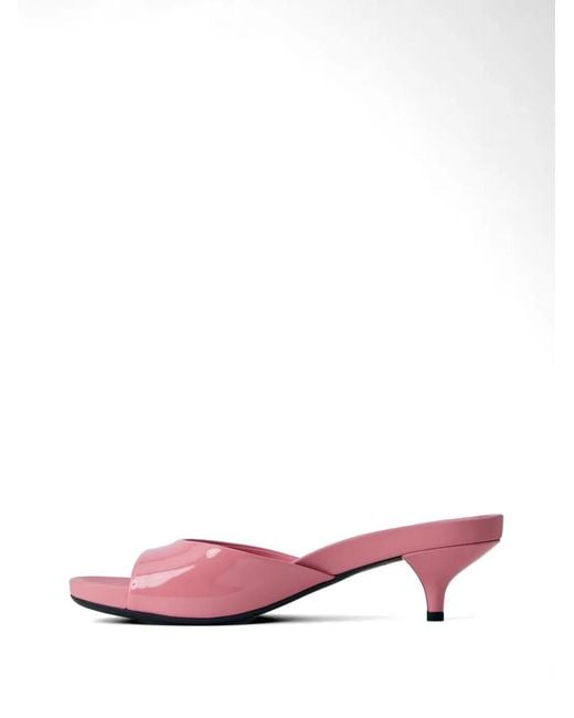 Prada Pink Open-Toe Leather Heeled Sandals